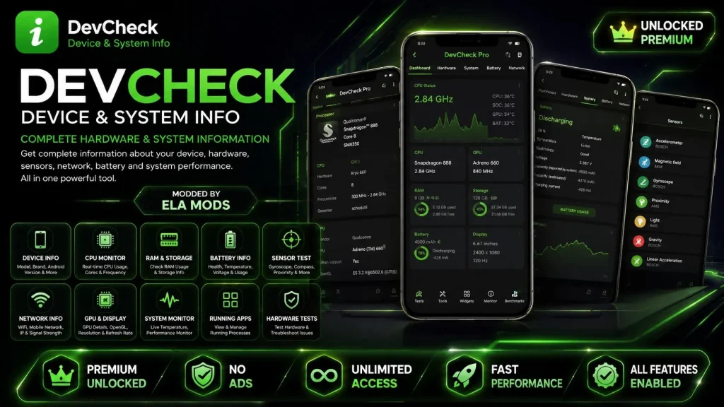 DevCheck Device & System Info v6.41 b641 Premium Mod Download 2 DevCheck Mod Apk