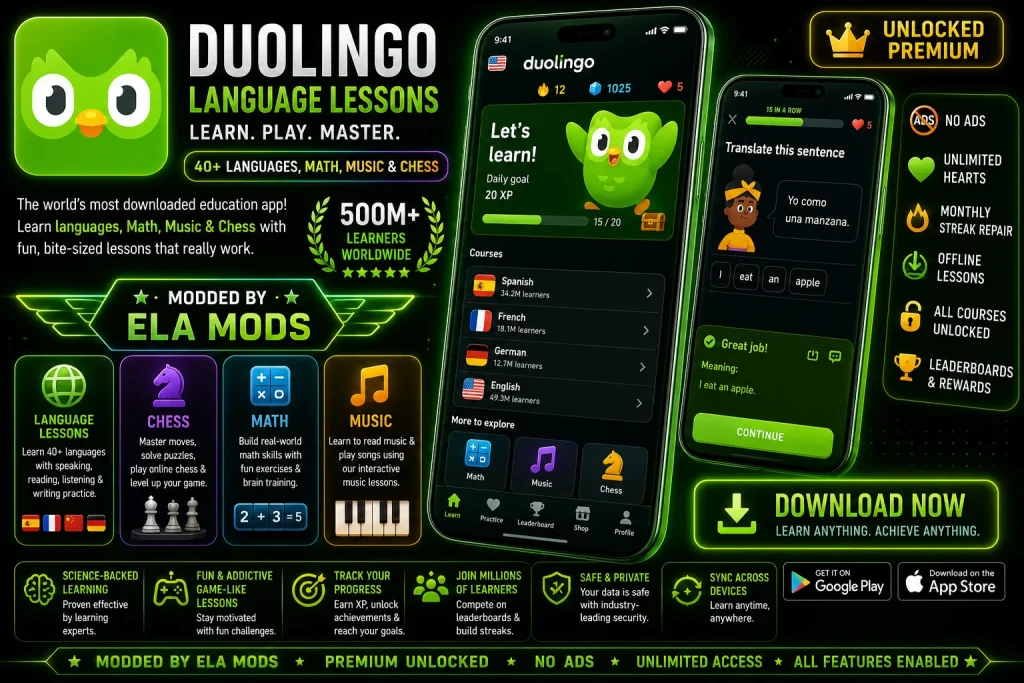 Duolingo Language Lessons Mod Apk