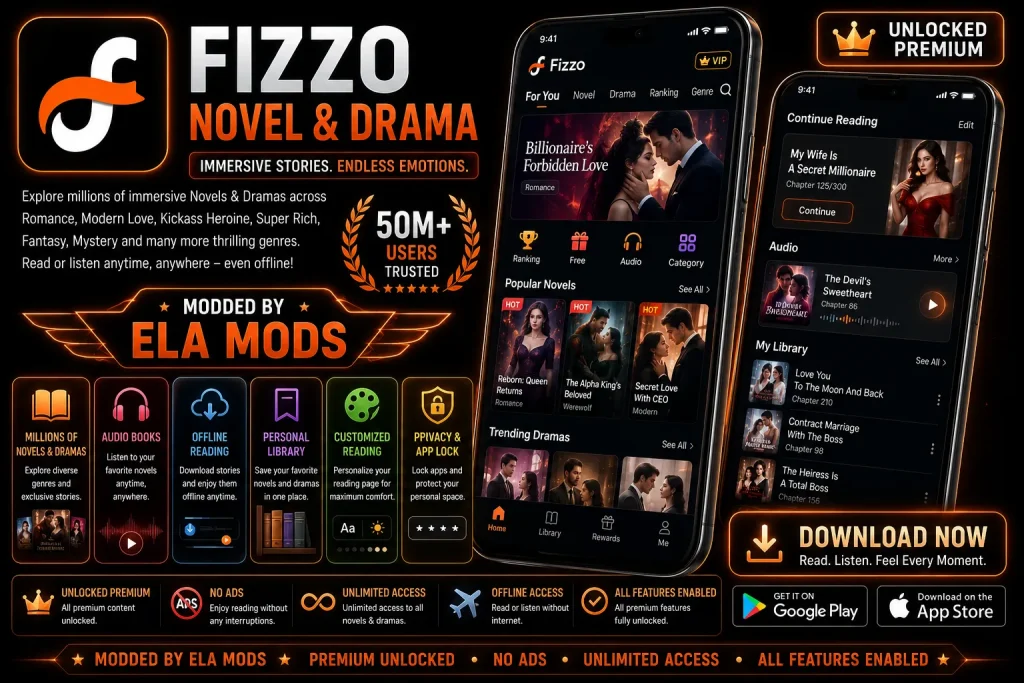 Fizzo - Novel & Drama v5.3.0 b53016 MOD APK | Premium Unlocked 2 Fizzo Mod apk