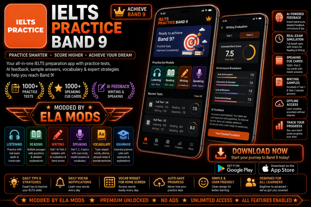 IELTS Practice Band 9 MOD APK ss