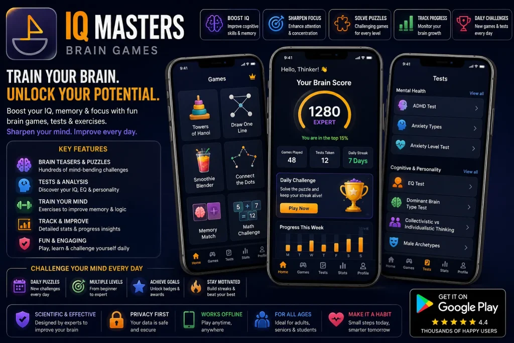 IQ Masters  Brain Games Mod Apk