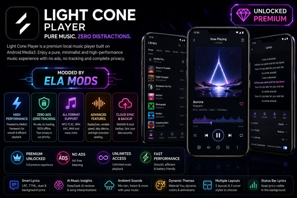 Light Cone Pure Music Player