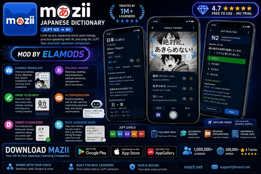 Mazii: Dict. to learn Japanese v6.8.27 b20260527 Premium Mod Download 2 Mazii Dict. to learn Japanese mod
