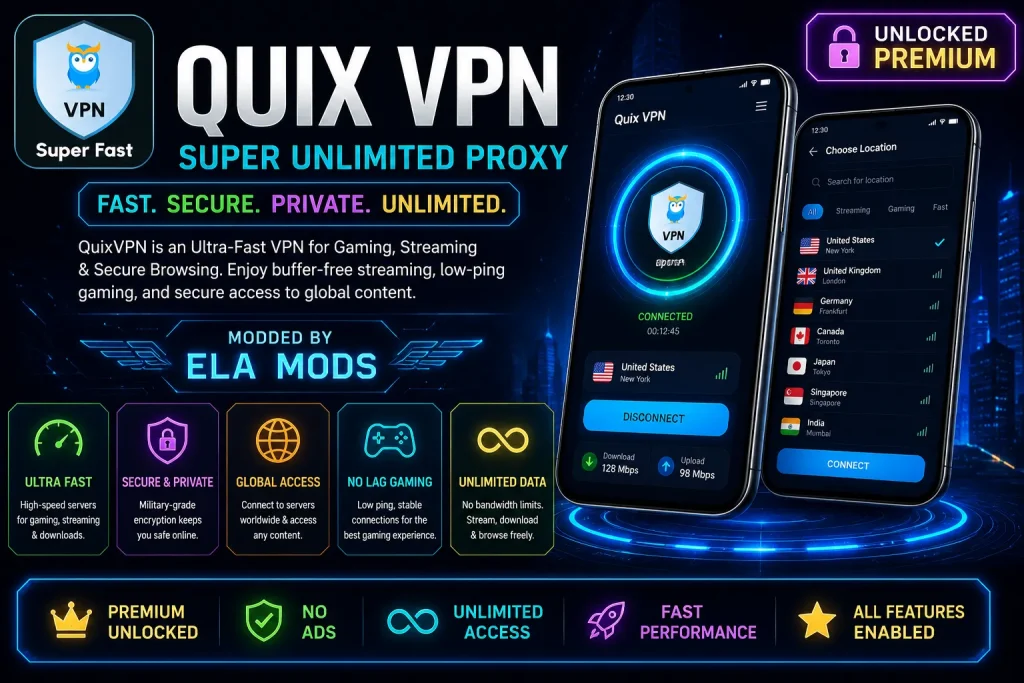 QuixVPN – Secure VPN for Privacy v1.13.9 b140 Premium Mod Download 2 QuixVPN mod apk