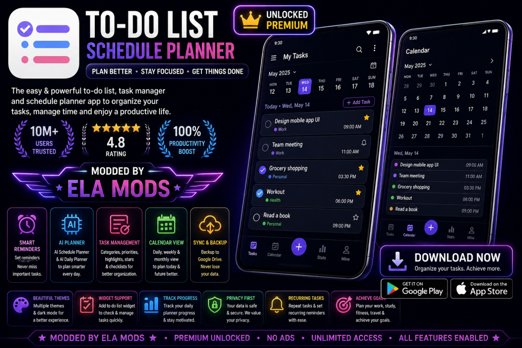 To-Do List - Schedule Planner v1.03.18.0604 b1000320 Premium Mod Download 2 To-Do List - Schedule Planner pro mod
