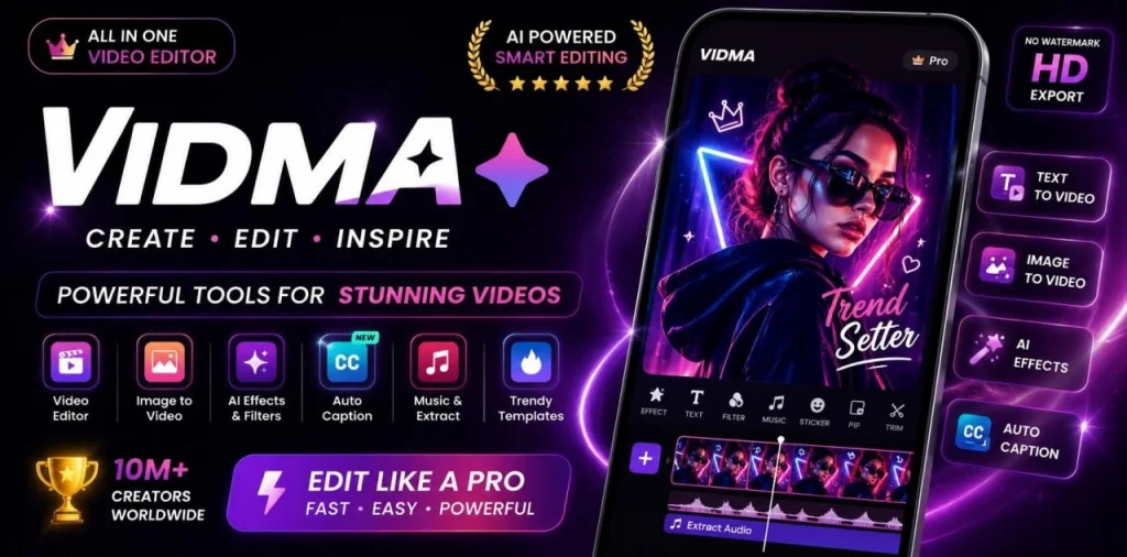 Vidma AI Video Editor MOD APK v2.25.3 b20250301 (VIP Unlocked) - Free Download 2 Vidma AI Video Editor MOD APK